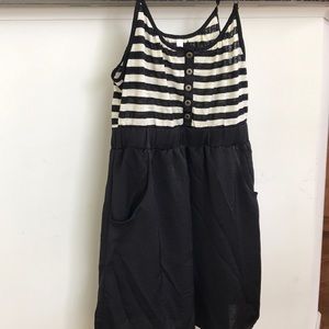 Striped/ black Mini Dress